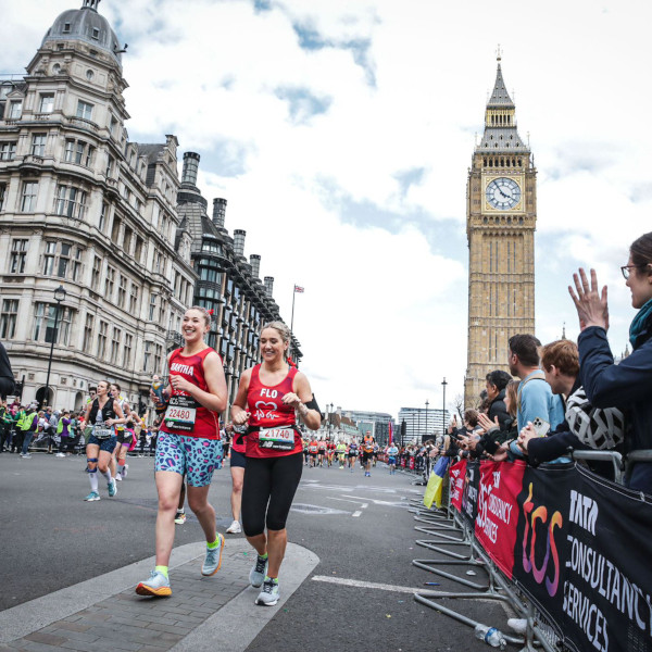 Martha and Flo running in the London Marathon, 2024